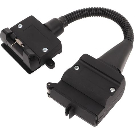 Adaptateur de remorque, prise mâle plate à 12 broches vers connecteur de caravane à 7 prises femelles (1/5)