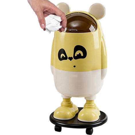 Trash Can Attractive Anti Tip Large with Wheels Waste Bin