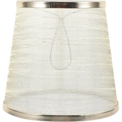 Petit abat-jour en tissu avec pince en métal doré, style rétro simple, crée une ambiance chaleureuse, idéal pour la décoration intérieure. (1/5)