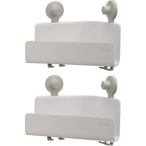 Eckduschablage, Duschregal-Set (2er-Pack), Badezimmerkorb, kein Bohren erforderlich, Weiß
