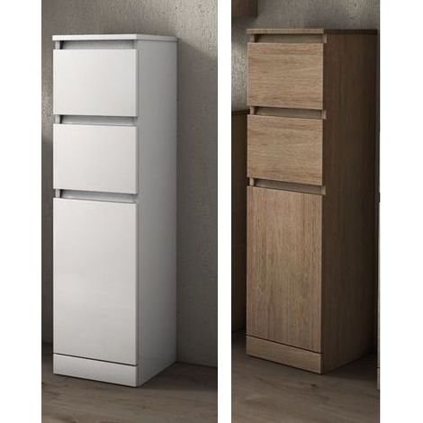 Bagno Italia Arredo multiuso da 30x112hx33,5 singola media due cassetti un anta bianco (1/2)