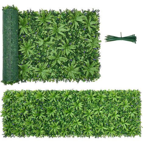 VEVOR Parete Verde Artificiale 3 x 1 m con Foglie Sintetica, Siepe Artificiale in Rotolo per Pareti e Recinzioni Decorative, Schermo Frangivista per Privacy, per Interni ed Esterni, Balcone Giardino (1/5)