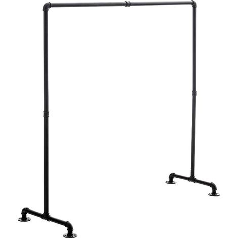 Portant à vêtements en métal noir style industriel structure robuste 150 x 150 x 55 cm 100009079 (1/5)