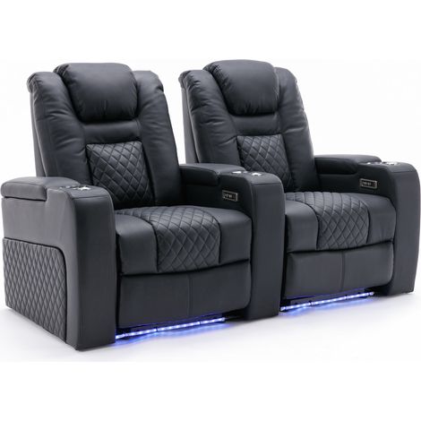 BROADWAY CINEMA SOFA 2 SEATER BLACK (1/5)