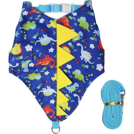 Hundeleine mit niedlichem Dinosaurier-Muster, atmungsaktivem Fleece-Polyester, für alle vier Jahreszeiten geeignet, Halloween-Kostüm für Hunde und Katzen, bequemes Accessoire für Spaziergänge. (1/5)