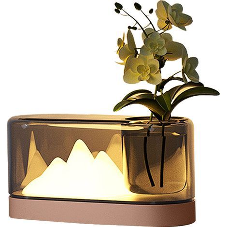Lampe de table illuminée représentant un paysage de montagne, idéale pour les chambres d'enfants et les salons. (1/5)