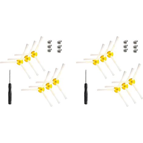 Lot de 12 brosses latérales de rechange pour Roomba séries 500, 600 et 700 - Vis et tournevis inclus (1/5)