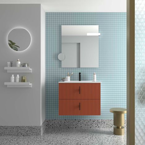 Salgar Badezimmermöbel BIBA 700 2 Metallschubladen mit Soft-Close TERRACOTA 698 x 540 x 450 mm (1/2)