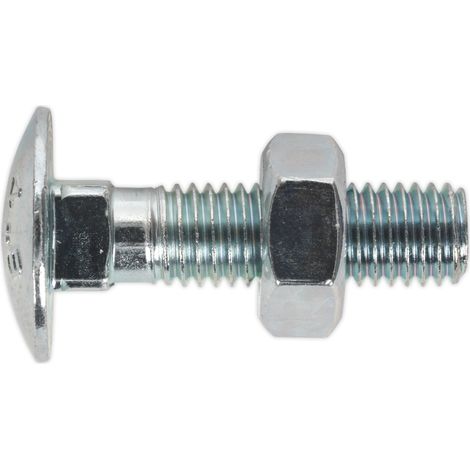 Sealey Coach Bolt & Nut M10 x 40mm Zinc Pack of 50 CBN1040 (1/2)
