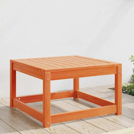 Repose-pied de Jardin en Bois de Pin Massif Pouf Extérieur Cire Marron 63,5 x 63,5 x 38 cm - PANGIVO (1/5)
