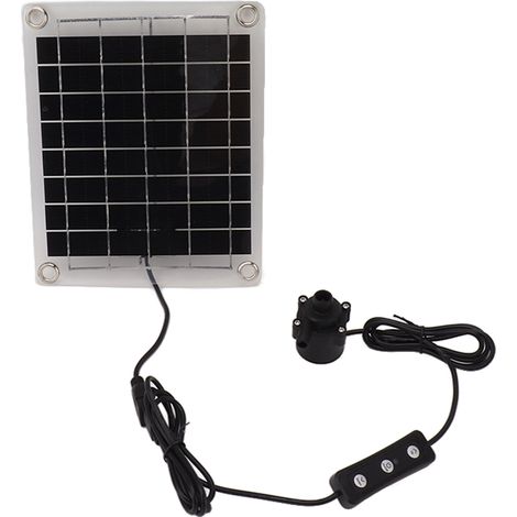 Kit de pompe à eau solaire submersible 20 W pour fontaine, bassin, abreuvoir à oiseaux, irrigation, débit d'eau réglable avec interrupteur (1/5)