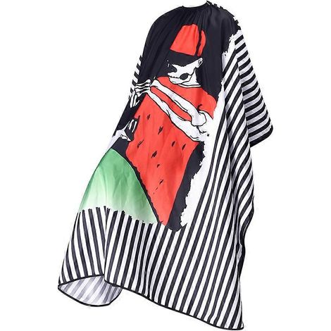 Cape-tablier rayée pour salon de coiffure, 1 pièce (1/5)