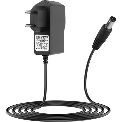 12V 1.5A Adaptateur d'alimentation Universelle AC 100-240V 50/60Hz Prise de Transformateur à Montage Mural CC 5,5 x 2,5mm, 18W Chargeur Compatible avec TV Box, Bandes LED, Routeurs, Câble 1M (1/5)