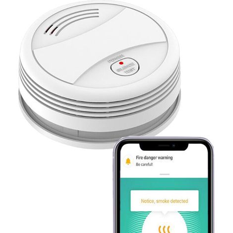 Détecteur de fumée intelligent — Détecteur de fumée Wi-Fi — Alarme incendie compatible Tuya — Fonctionne sur piles (1/5)