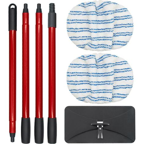 Microfiber Flat Mop Pad Set with Adjustable Coarse Thread Four-Section Pole for O-Cedar( ) (1/5)