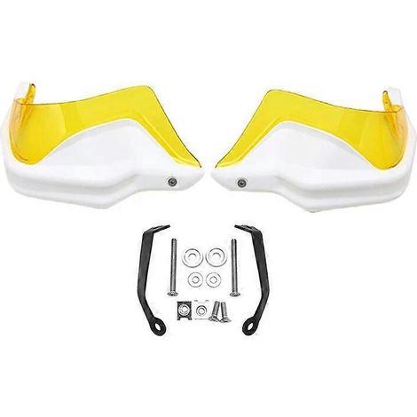 Protège-mains compatibles avec la moto CFMOTO 800MT : protection contre le vent et le vent (blanc et jaune) (1/5)