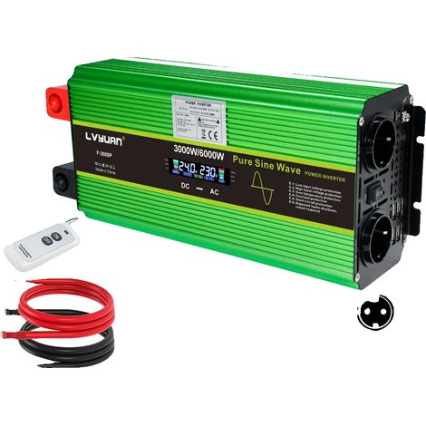 Onduleur à onde sinusoïdale pure, 4000W de puissance, compatibilité avec les prises EU, 24V 6000W UE (1/2)