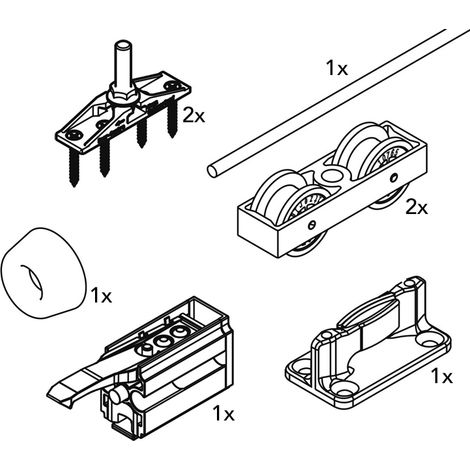 Garniture junior 80 z - Garniture : Pour 1 vantail - HAWA (1/3)