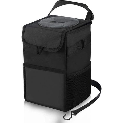 Cestino per auto, organizer per sedile auto, accessorio per interni auto impermeabile da 6 litri, cestino portatile per veicoli, contenitore per rifiuti pieghevole e a prova di perdite. (1/5)