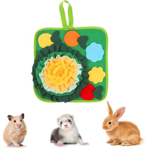 Tapis à Renifler Lapin, 35 X 35 cm Tapis de Fouille Lavable pour Petits Animaux, Jouets Interactifs d'alimentation pour Chaton, Chiot, Hamster, Lapin, Furet (1/5)