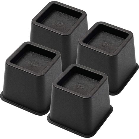 Bettheber 7,6 cm, Schwerlast-Möbelheberrahmen (quadratisch) für Sofas, Stühle, Tische, Couches und Etagenbettsäulen, 4er-Set