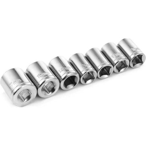 Douille Hexagonale 7pcs 3/8 "Clé à cliquet Hexagone Douilles Courtes Clé dynamométrique Accessoires (1/3)