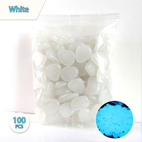 100 pièces pierres lumineuses pour décorations Aquarium pierre lumineuse intérieur extérieur Zen jardin roches brillent dans les galets sombres (1/5)