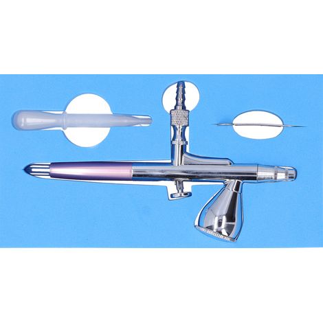 G1/8 Kit de pistolet de pulvérisation de brosse à Air ensemble d'art de pulvérisateur de peinture pour la décoration de la maison d'impression de modèle rose (1/5)