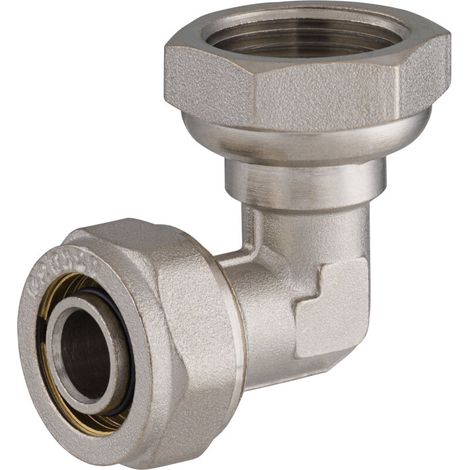 – Coude multicouche à compression femelle 20mm – Filetage F20x27 (3/4') – Laiton éprouvé contre chocs thermiques – Installation rapide (1/5)