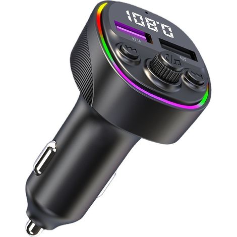 CS2 High-Power Multifunctional Car Charger, Car MP3 Bluetooth Player, One-to-Three Audio Transmitter (1/3)