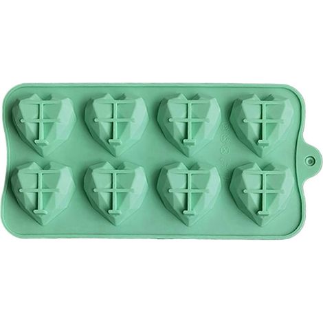 Moule à chocolat 8 cavités en silicone en forme de cœur pour glaçons, biscuits et pâtisseries - Moule à pâtisserie manuel - Fournitures de cuisine Jikaixiang (1/5)