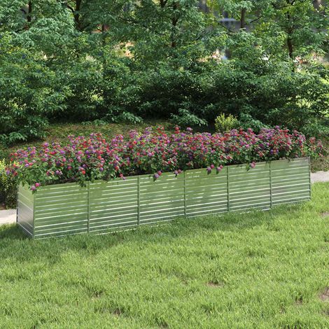 Garten-Hochbeet 480x80x77 cm Verzinkter Stahl Silber vidaXL
