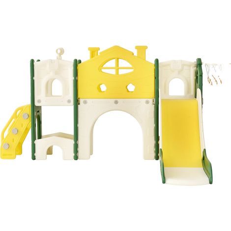 Toboggan pour enfants, ensemble de jeux, 7 en 1, utilisation intérieure et extérieure, Diapositive unique (1/2)