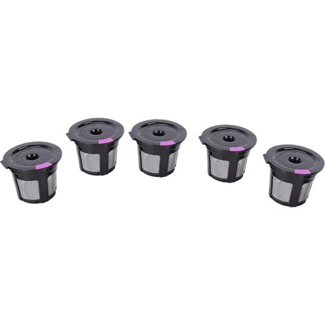 Lot de 5 capsules de café rechargeables pour la maison, avec cuillère, compatibles avec les machines à café Keurig 2.0 K-Cup. (1/5)
