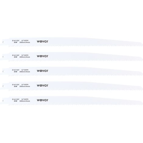 Lame scie sabre 1411DF bois clouté 300 mm - Set 5 pièces (1/5)