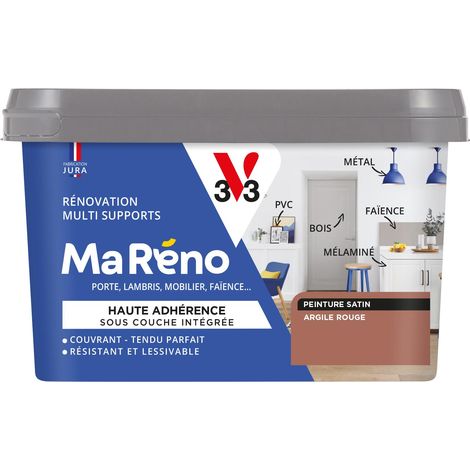 Peinture Réno Perfection® Multi-supports MA RENO V33 Argile rouge satin 0,5L
