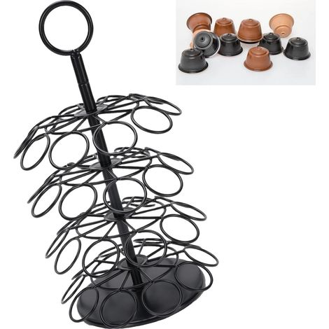 Organiseur pour Capsules Café 40 Pods Rotatif 360° Assemblage Simple Structure Stable Métal Mano (1/5)