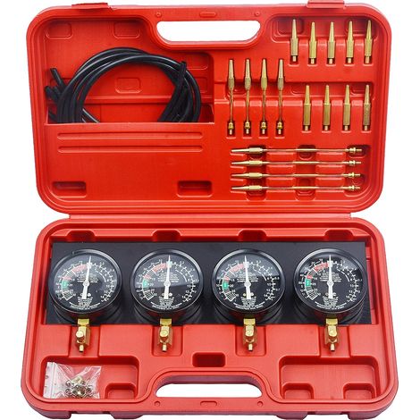 Kit d'outils de synchronisation de carburateur, comprend 4 tuyaux en caoutchouc, 4 manomètres de synchronisation, construction en plastique durable, mesure de précision, compatibilité polyvalente (1/5)