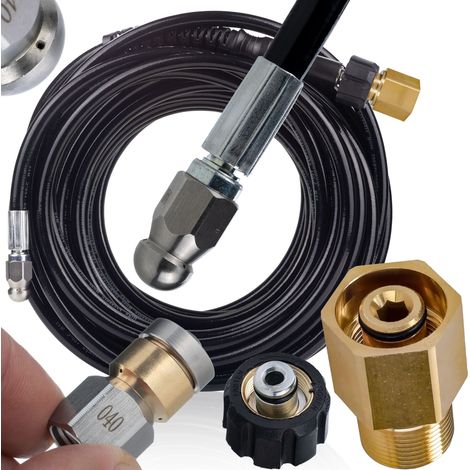 Tubo Alta Pressione 20m con Set di Ugelli – Compatibile con Idropulitrice Kärcher HD HDS 200 Bar EasyLock e M22