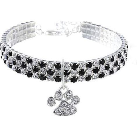 Collier Pour Animal De Compagnie - Réglable 20 à 30 cm - Pendentif Patte Cœur - Pour Chat Et Chien - 1 Pièce (1/3)