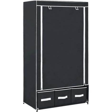 Kleiderschrank Schwarz 87 x 49 x 159 cm Stoff
