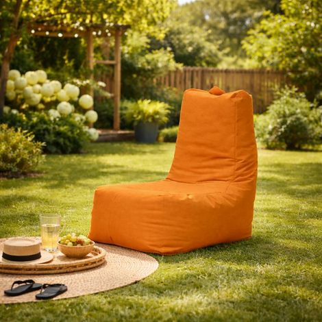 Pouf extérieur à dossier haut orange ARTA (1/4)