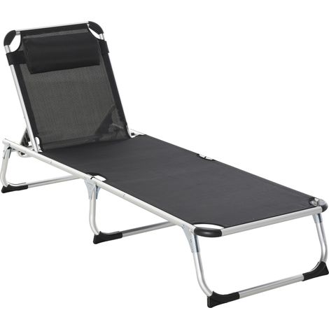 Transat pliable ALBAN noir et gris (1/5)