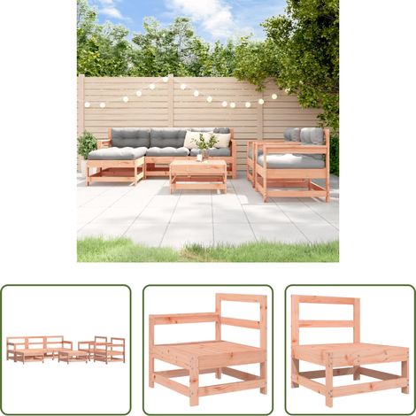 Holzgartenmöbel - 7-tlg. Garten-Lounge-Set Massivholz Douglasie (1/5)