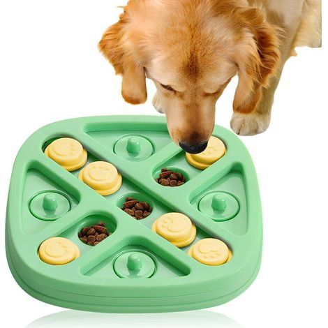 Intelligenzspiel für Hunde, interaktives Hundespielzeug zur Beschäftigung, Förderung des langsamen Fressens und des Geruchssinns, für kleine, mittlere und große Hunde (Grün)