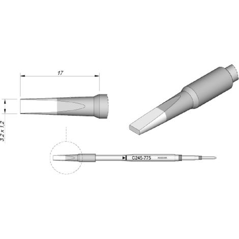 Meißelpatrone 3,2x1,2mm S1 JBC (1/2)
