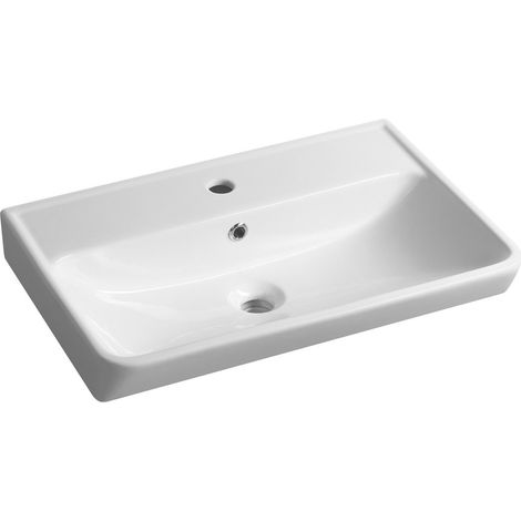 NEON Lavabo en céramique 60x41,5cm, blanc (1/4)