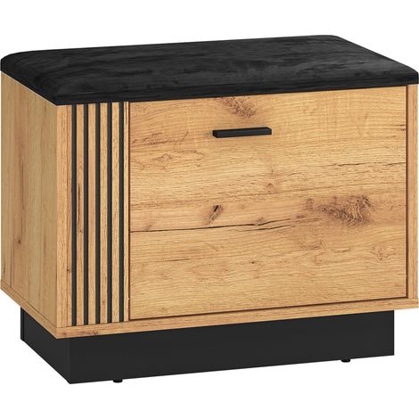 Selsey Vasco - Banco zapatero - 60 cm - efecto roble (1/5)