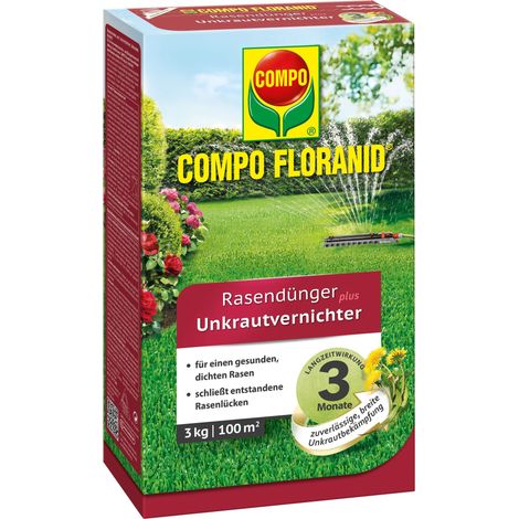 COMPO Rasendünger plus Unkrautvernichter 3kg für 100m² (1/3)