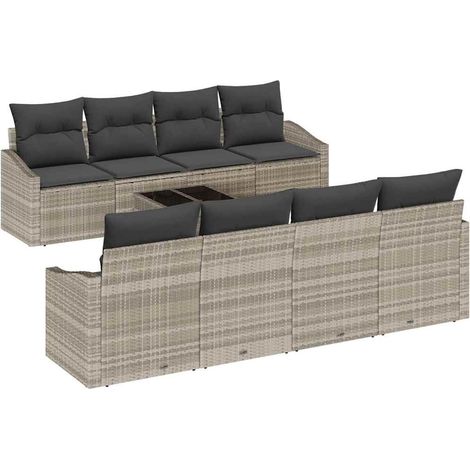 Maison Exclusive - Sofa Set mit Kissen 7 pcs Hellgrau und Dunkelg